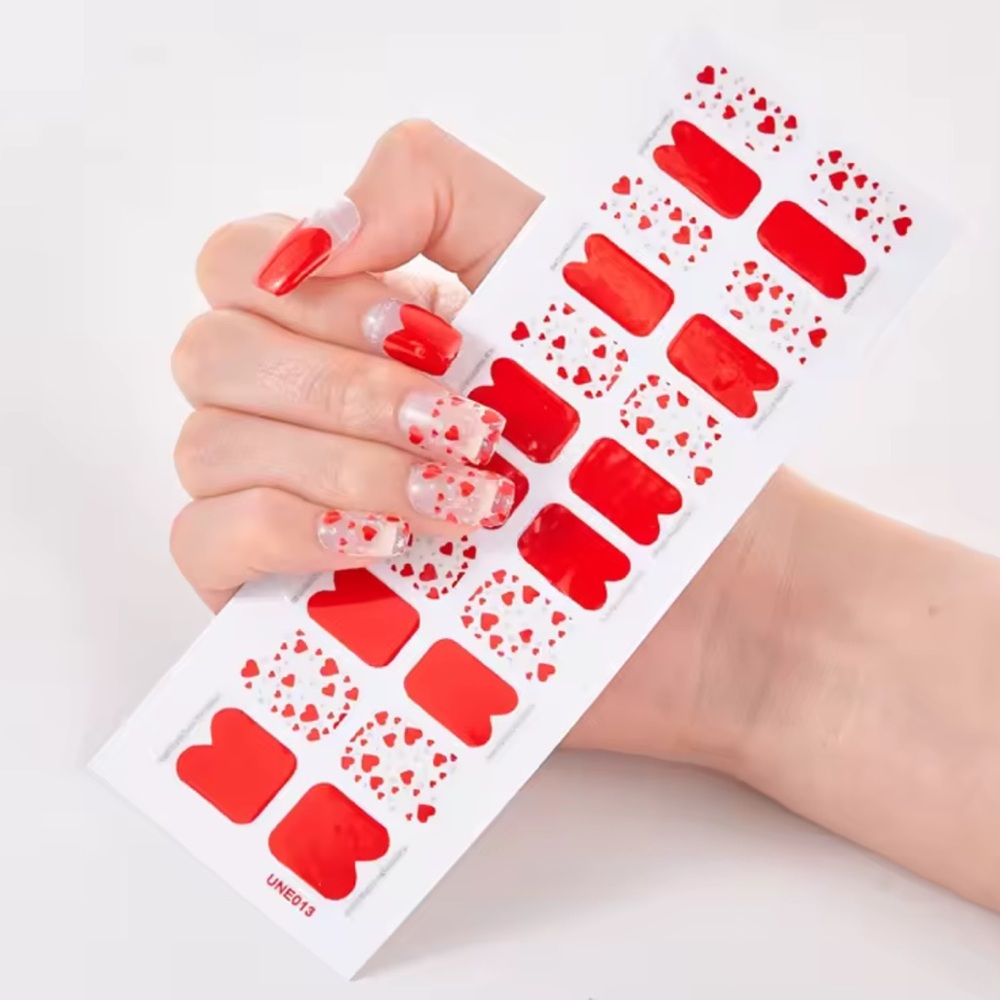 Red Heart Accent Press-On Nail Stickers - Brand